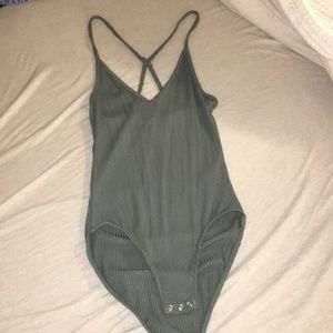 Topshop army green body suit
